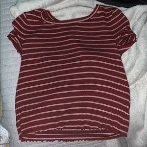 Maroon striped crop top :)